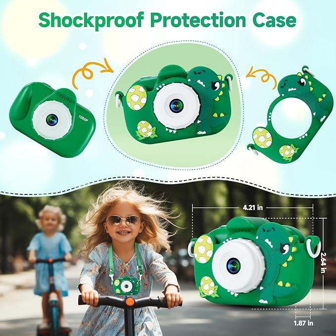 Kids Camera Boys Toys for 3 4 5 6 7 8 9 Years Old Boys, 48MP Dual Lens Kids