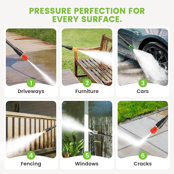 Pressure Washer 5000PSI Power Washers Powered with 33ft Pressure Hose, 4 Nozzle and Foam Cannon, powerwashers for Home, Cars, Fences, Patio, Upgraded Blue