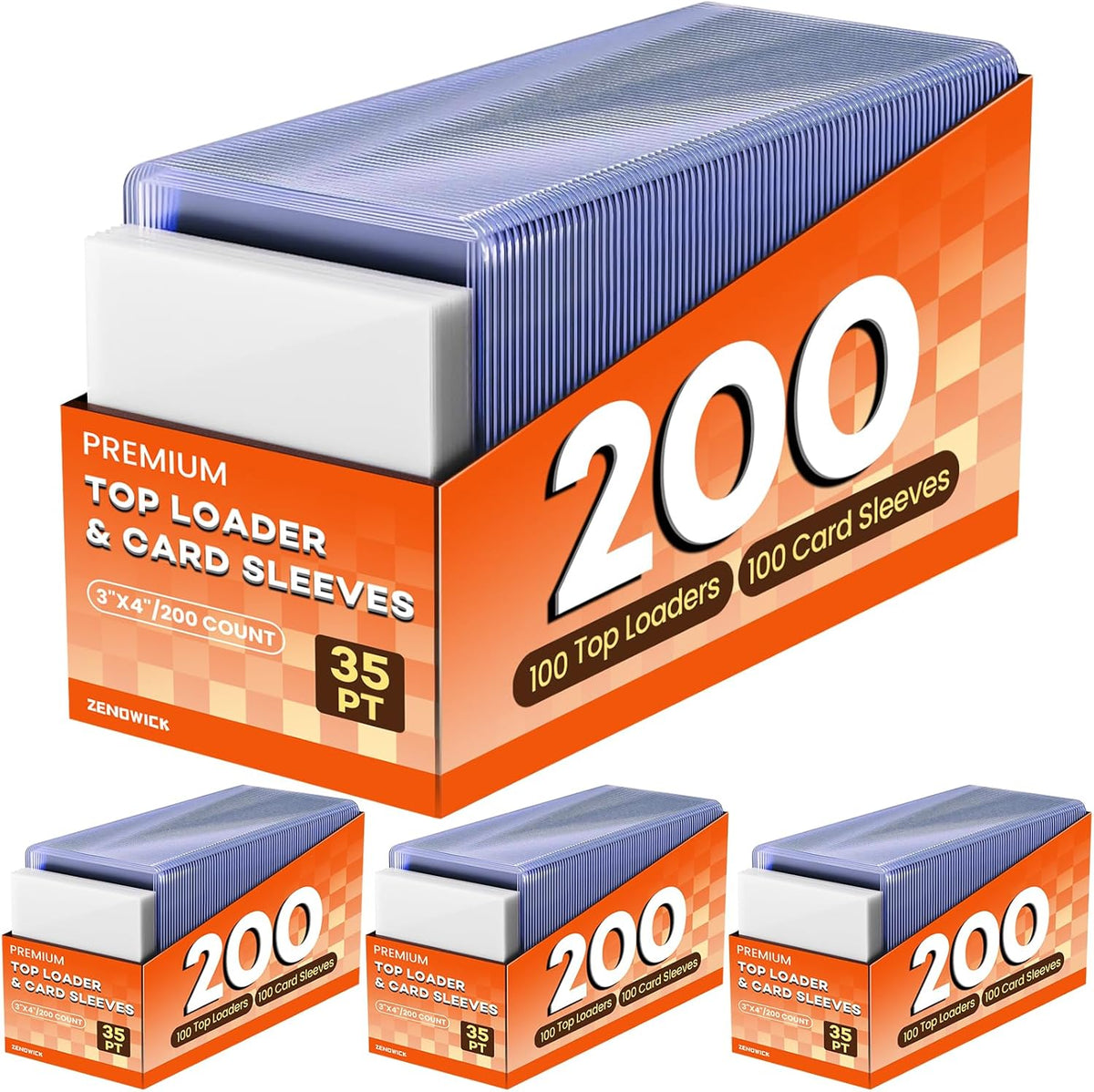 Skiennix 800 Card Sleeves - Durable 3" x 4" Hard Plastic Toploaders with 400 Penny Sleeves for Sports Cards