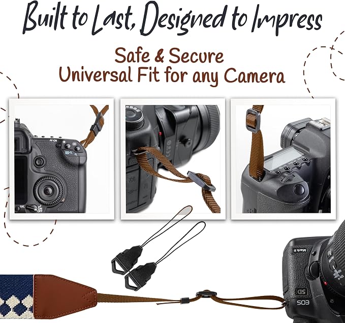 Art Tribute Camera Strap For Photographers Padded Universal Fit Neck Shoulder &