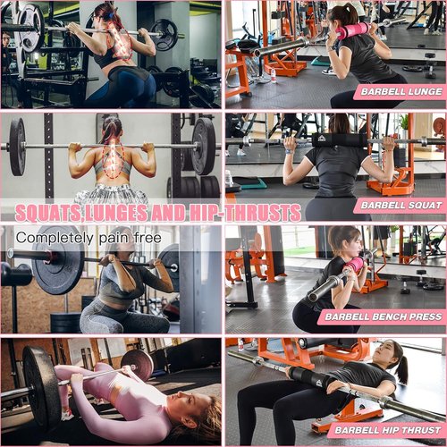 ATENTO Barbell Pad Set - 10Pcs Weight Lifting Belt & Thick Cushion for Hip Thrusts | Includes Ankle Straps & Carry Bag