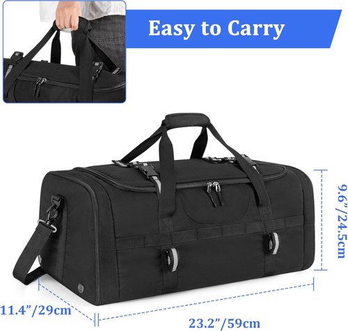 GOBUROS Lacrosse Bag - Holds 2 Sticks & Shoes | Durable Backpack with Helmet Holder & Pockets - Black