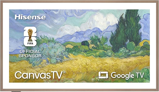 Hisense 75“ Hi-QLED S7 CanvasTV Series 4K UHD Google Smart Art TV (75S7SG, 2026 New) - 144Hz, Art Mode, Anti-Glare Panel, Dolby Vision HDR, Hi-Matte Display, Frame & UltraSlim Wall Mount Included