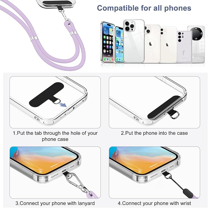 takyu Phone Lanyard, 2 Pack Adjustable Cell Phone Lanyard Crossbody Neck Strap