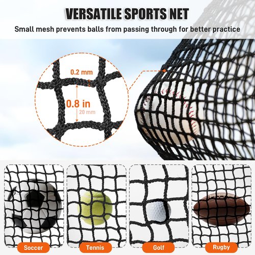 Golf Batting Cage Net Golf Baseball Caging Netting 10 x 10 x 10FT with Top Ropes for Backyard, Easy to Insatall Baseball Softball Hitting Barrier Practice Nets with Carry Bag for Indoor Outdoor