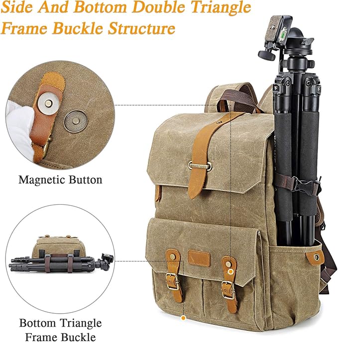 UBAYMAX Camera Backpack, DSLR SLR Waterproof Canvas Camera Bags Rucksack 15.6