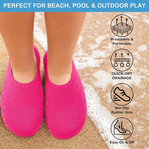ANLUKE Kids Water Shoes - Quick Dry Aqua Socks for Swimming | Lightweight & Barefoot Comfort