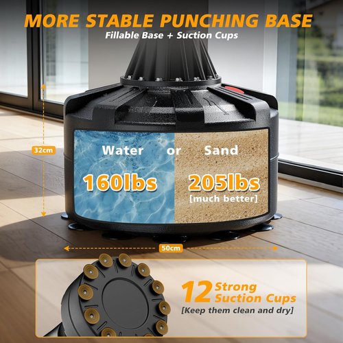 GIKPAL Freestanding Punching Bag - 67'' Heavy Boxing Bag with Gloves | Low-Noise Kickboxing for Home & Office