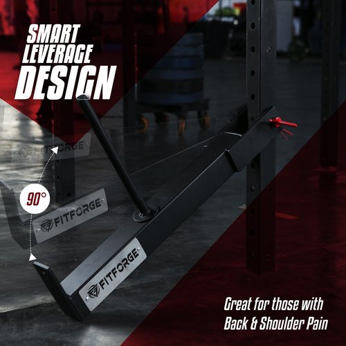 FitForge Belt Squat Attachment for Rack - Space Saving Power Rack Squat Stand Attachment - Power Cage Squat Rack Add On for Home Gym, Compatible with All Hole Plates, Fits 3x3 Racks (Belt Included)