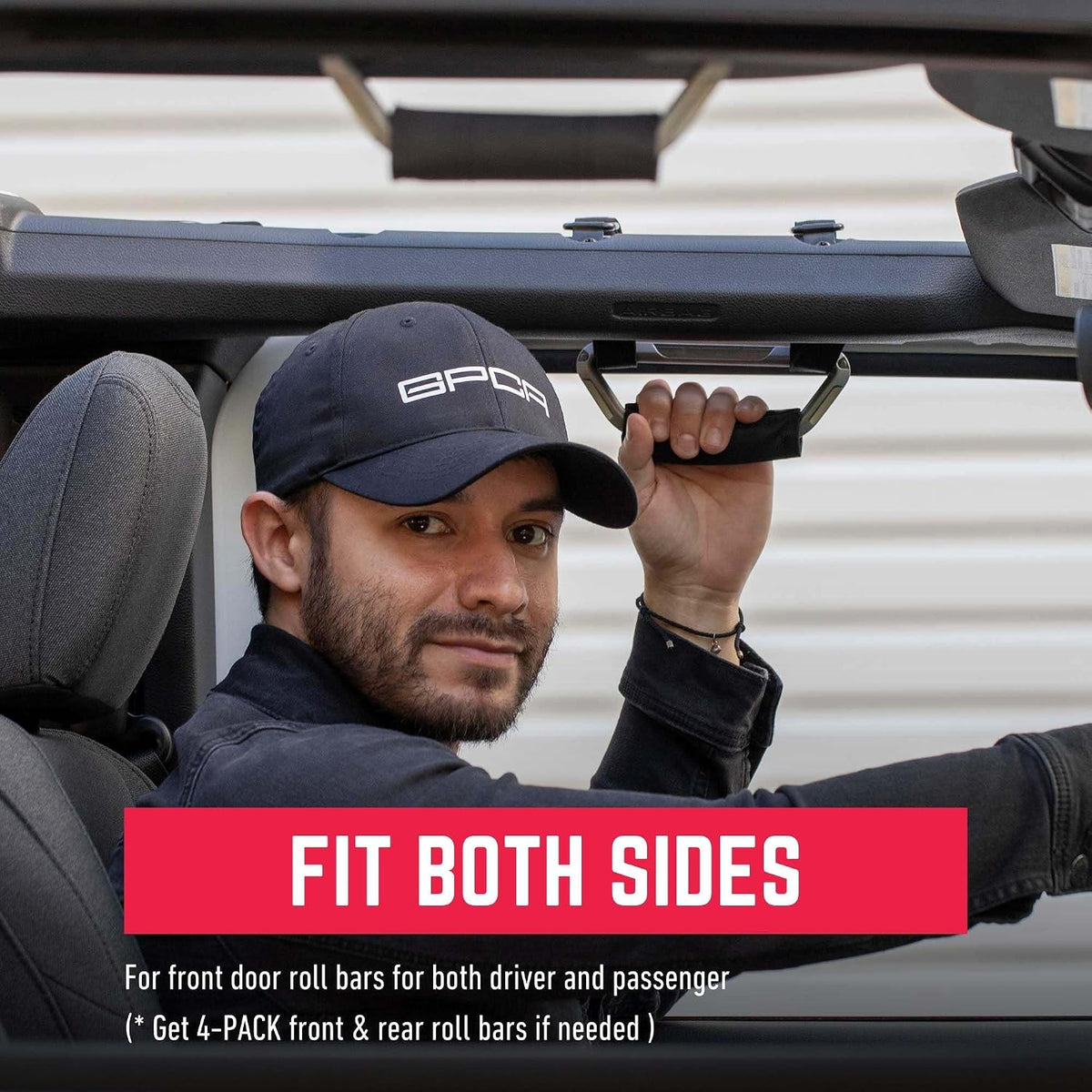 GPCA GP Grip Air Grab Handles Designed for 2024, 2025, 2026 Jeep Wrangler JL, JT & Jeep Gladiator 4xe w/Airbag Compatible - Aero-Grade Aluminum, Patented Foldable Design, Easy Installation