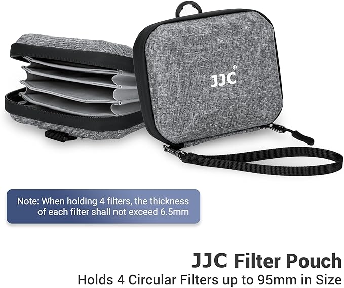 JJC Hard Lens Filter Pouch, 4-Pocket Filter Case