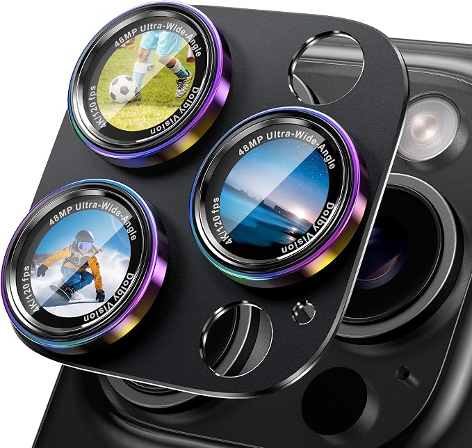 CACOE Camera Lens Protector for iPhone 15 Pro/15 Pro Max