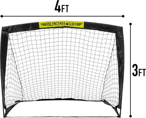 Franklin Sports Blackhawk Soccer Goal - Portable Pop-Up Nets for Indoor & Outdoor Use - Youth & Adult Sizes Available