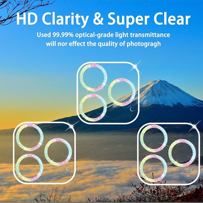 【3 Pack】Dengduoduo Tempered Glass Camera Lens Protector