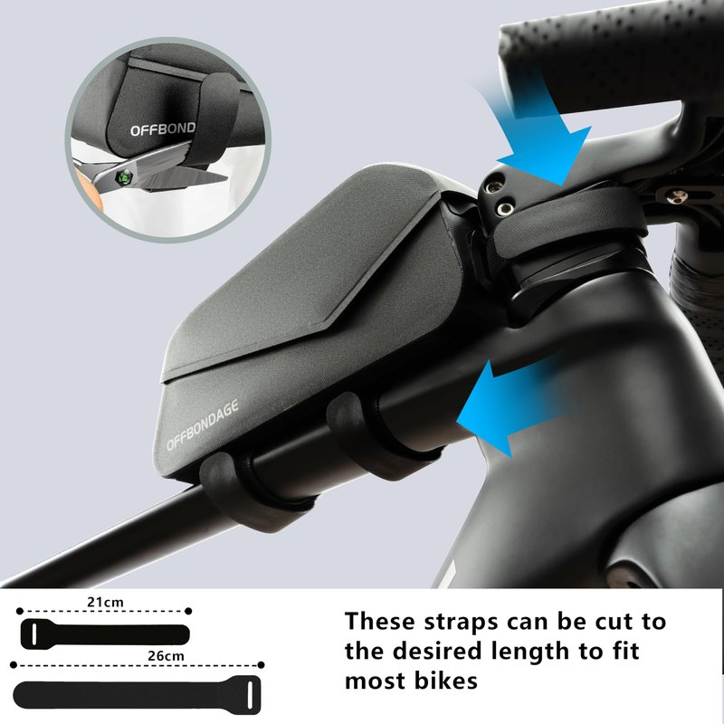 OFFBONDAGE Top Tube Bike Frame Bag Magnetic Switch Waterproof Bikepacking Bicycle Storage Bag for Gravel Road Bike (Black)