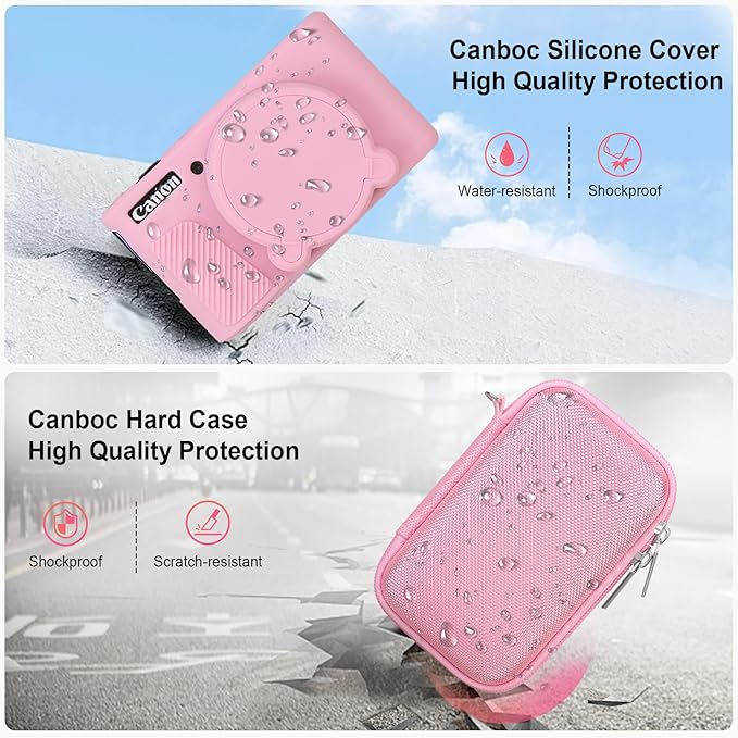 Canboc Case for Canon PowerShot SX740/SX730, Hard Carrying Case + Soft Silicone