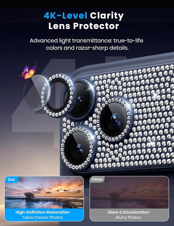 Hoerrye Bling Diamond Camera Lens Protector