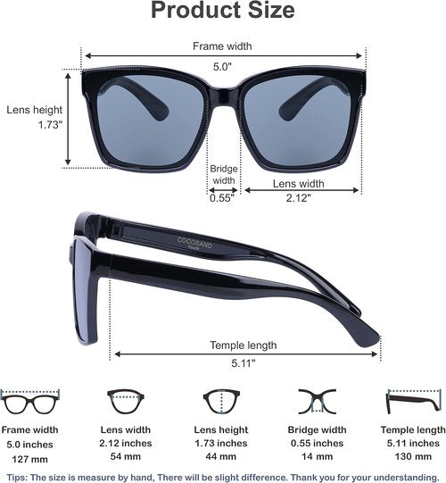 COCOSAND Kids Sunglasses - Polarized UV 400 Protection | Retro Square Design for Ages 5-12