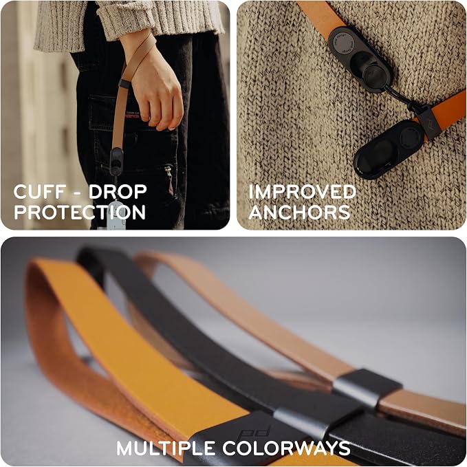 Peak Design Leather Camera Strap – Full-Grain Tan, 46.65" Cross-Body, Quick
