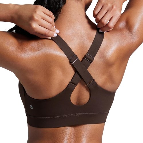 CRZ YOGA Sports Bra - Butterbreeze Criss Cross Back with Adjustable Straps & V Neck Design