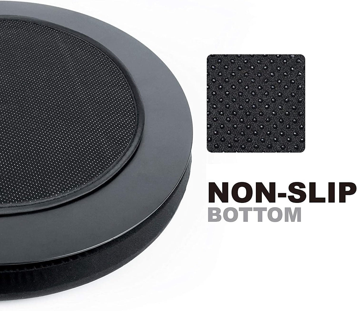 Sojoy iGelComfort Deluxe Gel Swivel Seat Cushion with Supportive Memory Foam 360 Degrees Rotating Seat Cushion for Home,Stool Chair,Office (Black, 13.5 * 13.5 * 1.75 inches)