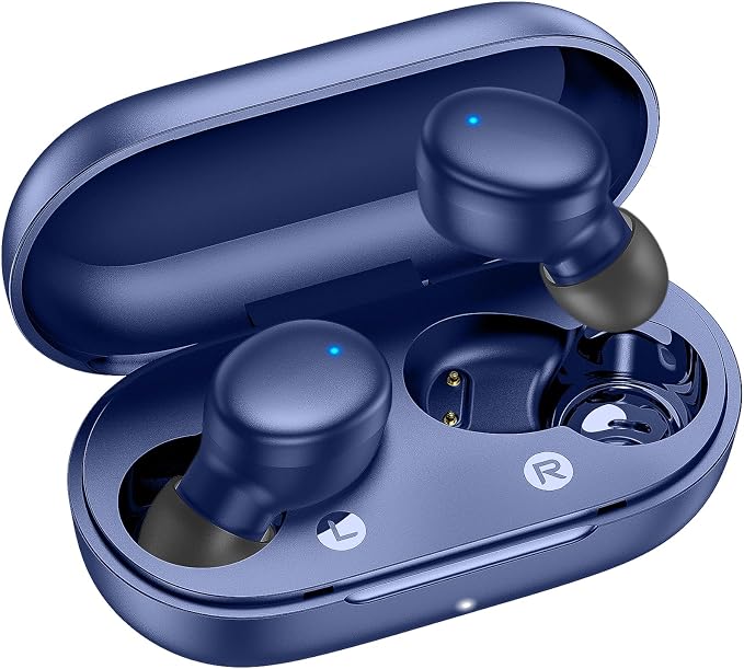 kurdene Wireless Earbuds Bluetooth 5.3 Light Weight in Ear Headphones | Premium Sound Bass Ear buds with Charging Case,Touch Control,Built in Mics Headset,Clear Calls for Sports Workout Blue