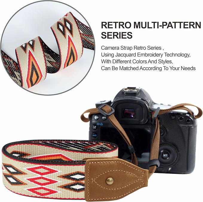 Padwa Lifestyle 2" Wide Classic Crazy Horse Art Cowhide Head Cotton Camera
