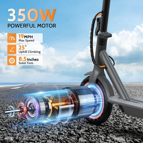 Aovowheel Electric Scooter - Folding E-Scooter with 250W-500W Motor | 16-24 MPH Top Speed, 15-60 Miles Range, Solid Tires