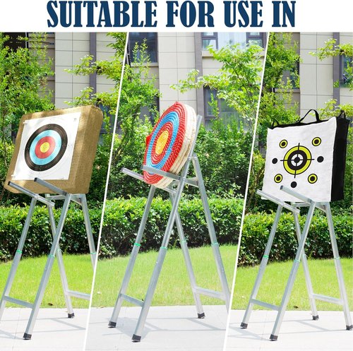 Archery Target Stand - Foldable Metal Design for Straw & Point Bag Targets | Easy to Carry