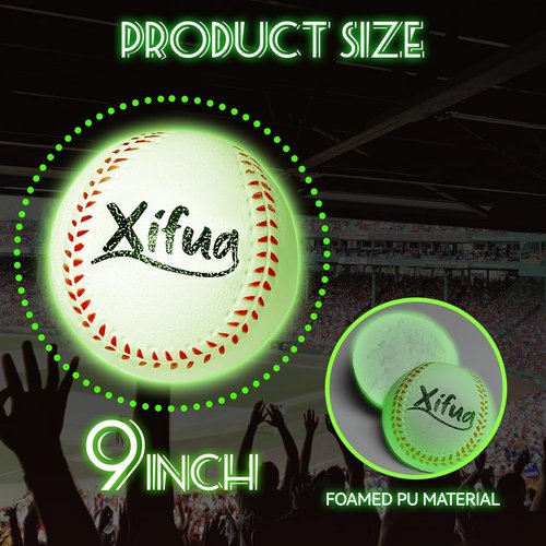 Glow-in-the-Dark Foam Baseballs by [Brand Name] - 17-Pack Light-Up T-Ball Set for Kids 3-10 | Perfect Outdoor Nighttime Toys