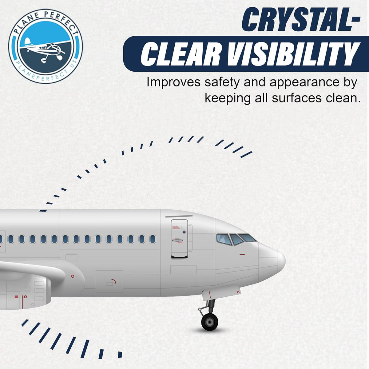 Plane Perfect Eyes Outside Windshield Cleaner - Aviation &amp; Multi Surface Glass, Plastic, Plexiglass - Streak Free, Non Abrasive, Reduces Fog, UV Safe for Airplanes, Cars, Boats &amp; LCD Screens | 16 Oz