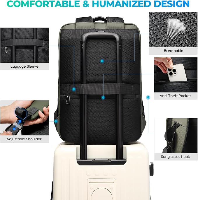 BANGE Men's Laptop Backpack for 17.3Inch Notebook, Airline Approved Travel