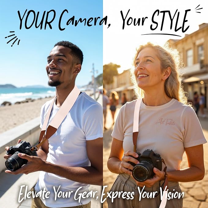 Art Tribute Camera Strap For Photographers Padded Universal Fit Neck Shoulder &