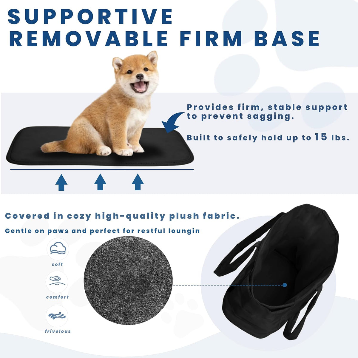 Lightweight Puffy Dog Purse Carrier for Small Dogs, Black