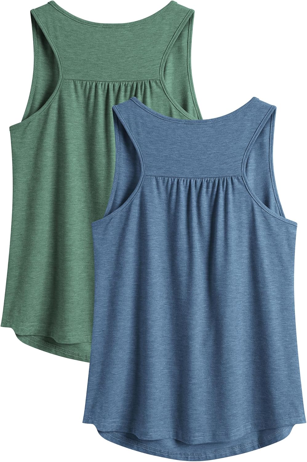 PINSPARK Workout Tops for Women - Lightweight Racerback Tank Tops | 2-Pack Athletic Gym Shirts, S-3XL
