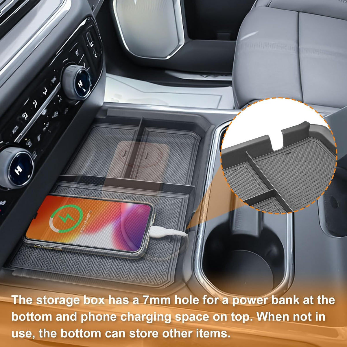 Front Center Console Organizer Tray for Chevy Silverado 2500HD/3500HD
