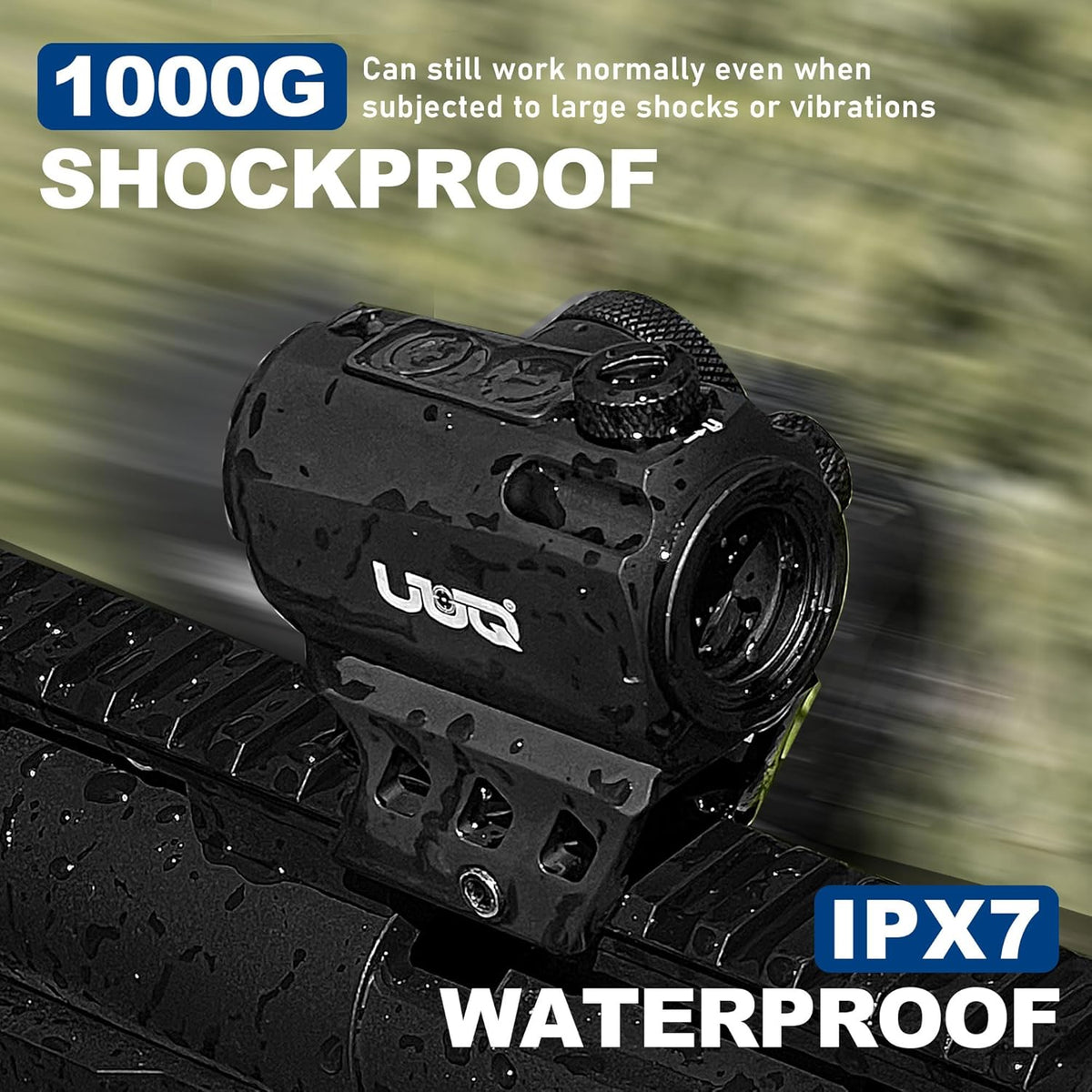 UUQ Compact Red Dot Sight - 2 MOA Shake Awake Optic with 11-Level Brightness | IPX7 Waterproof, 1000G Shockproof, Fits 20mm Rail