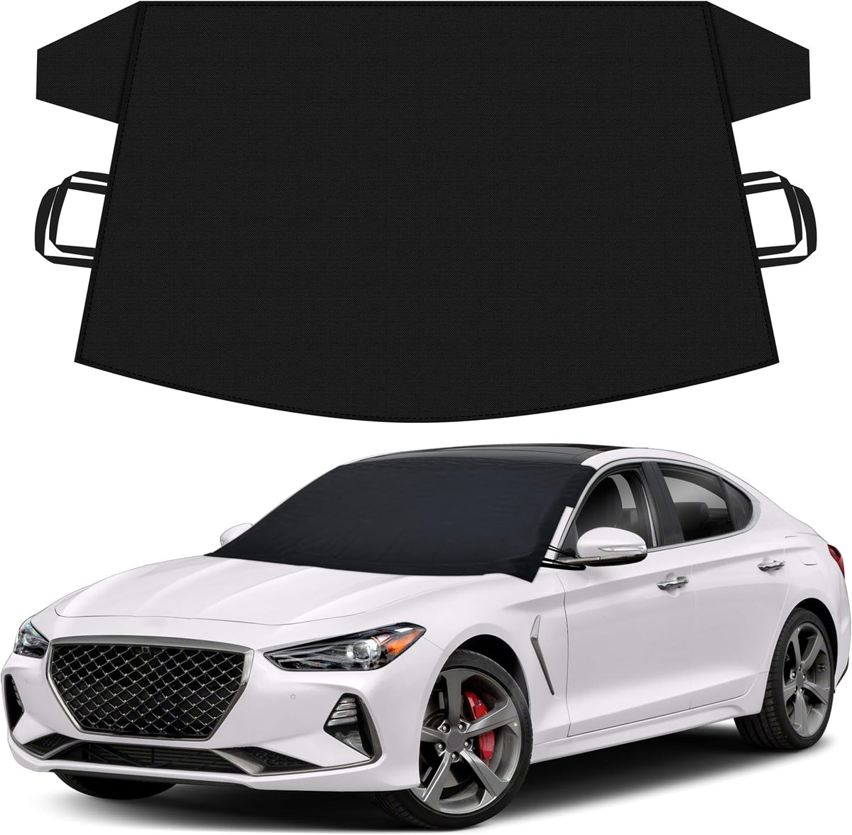 Autovir Windshield Snow Cover for Ice and Snow – Car Windshield Cover for Winter Frost, Ice & Snow Protection – Waterproof Frost Shield Windshield Protector for Cars, SUVs & Trucks (69x42 inches)