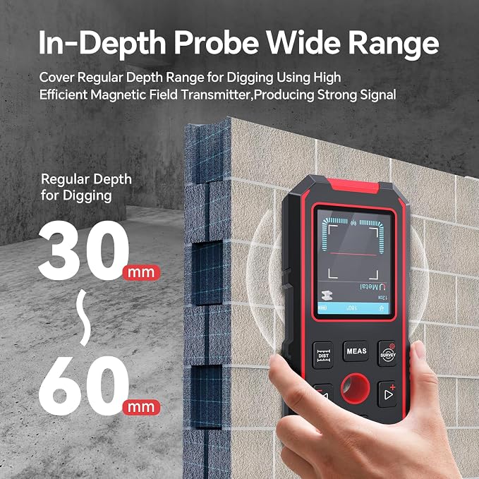 NOYAFA Stud Finder Wall Scanner, 3 in 1 Stud Finder & Laser Distance Meter &