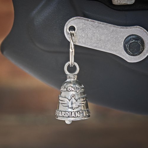 Guardian Bell In Memory of Fallen Hero Good Luck Bell w/Keyring & Black Velvet Gift Bag | Motorcycle Bell | Lead-Free Pewter | Good Luck Gift to Friends & Family | Bike Bell | Made in USA