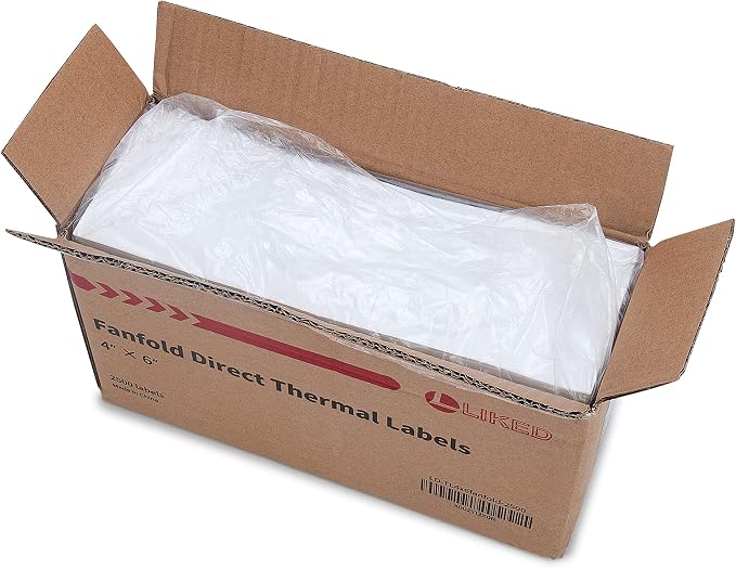 L LIKED 3000 4x6 Thermal Labels Fanfold, Direct Thermal Shipping Labels