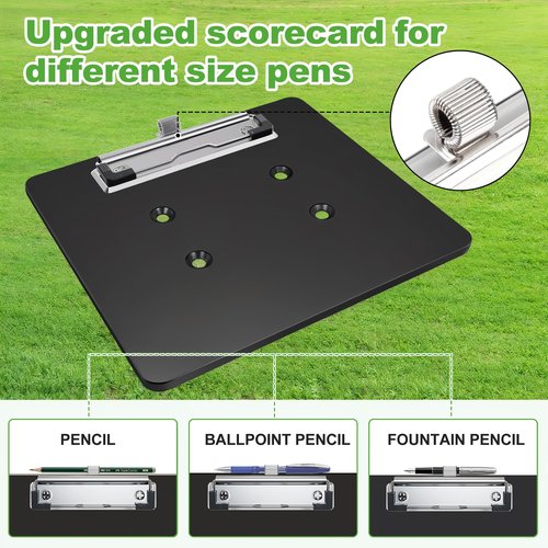 10L0L Golf Cart Scorecard Holder with Pencil Holder Universal for Yamaha EZGO Club Car with 5-6 Holes Golf Cart Steering Wheel,Easy to Install & Record