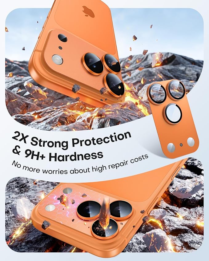 TAURI 2 Pack for iPhone 17 Pro Camera Lens Protector, Full Coverage