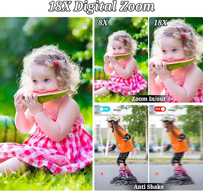 Forc Digital Camera, FHD 4K 64MP Point and Shoot Kids Digital Cameras