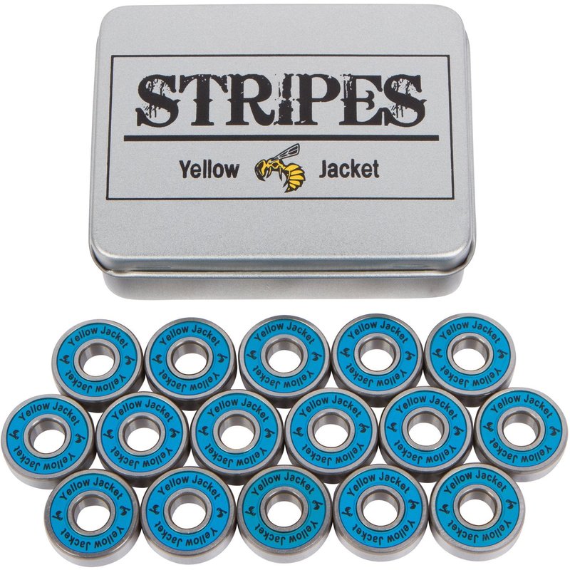 Yellow Jacket Premium Inline Skate Bearings, Roller Skate Bearings, 608, ABEC 9, Bomber Blue (Pack of 16)