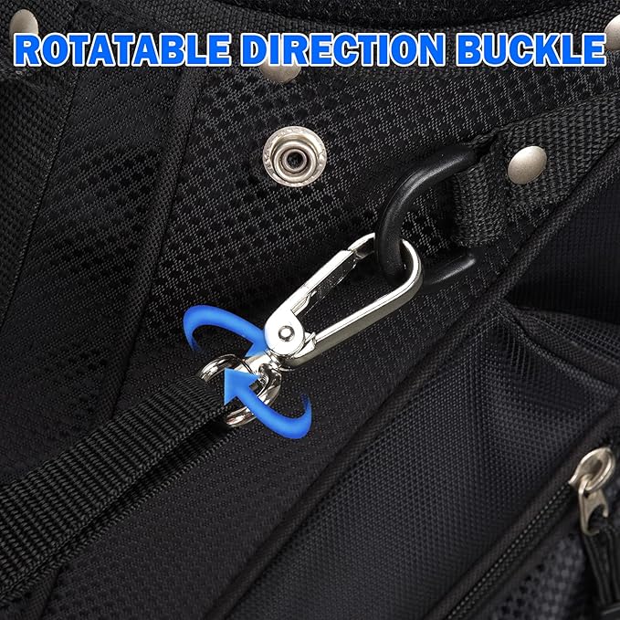 BIG TEETH Golf Bag Strap,Adjustable Padded Bag Strap Replacement,Golf Double Shoulder Bag Straps with 4Pcs Rotate Hooks