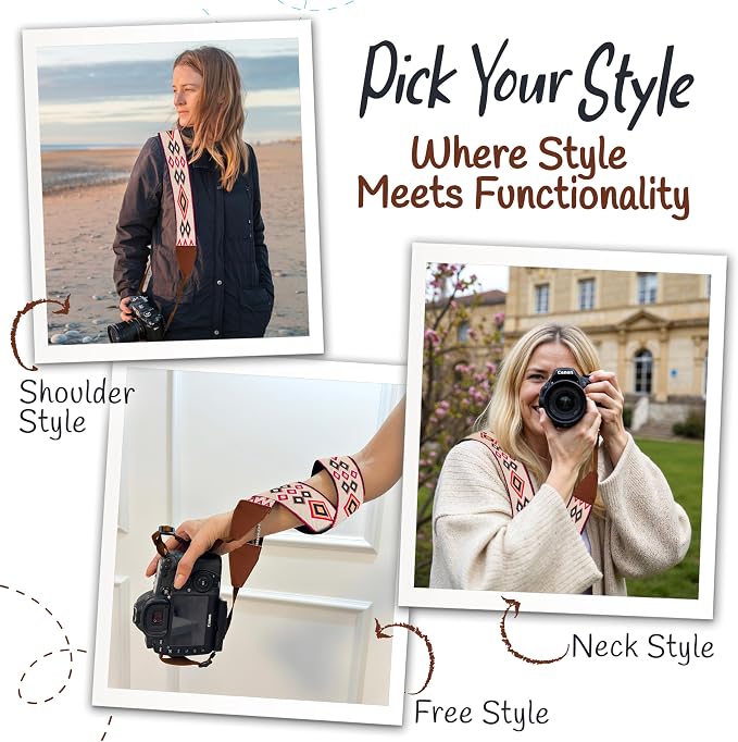 Art Tribute Camera Strap For Photographers Padded Universal Fit Neck Shoulder &