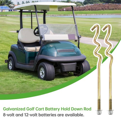 10L0L Golf Cart Battery Hold Down Rods Kit for Club Car Precedent 2008.5 & Up OEM#103374801 103357701