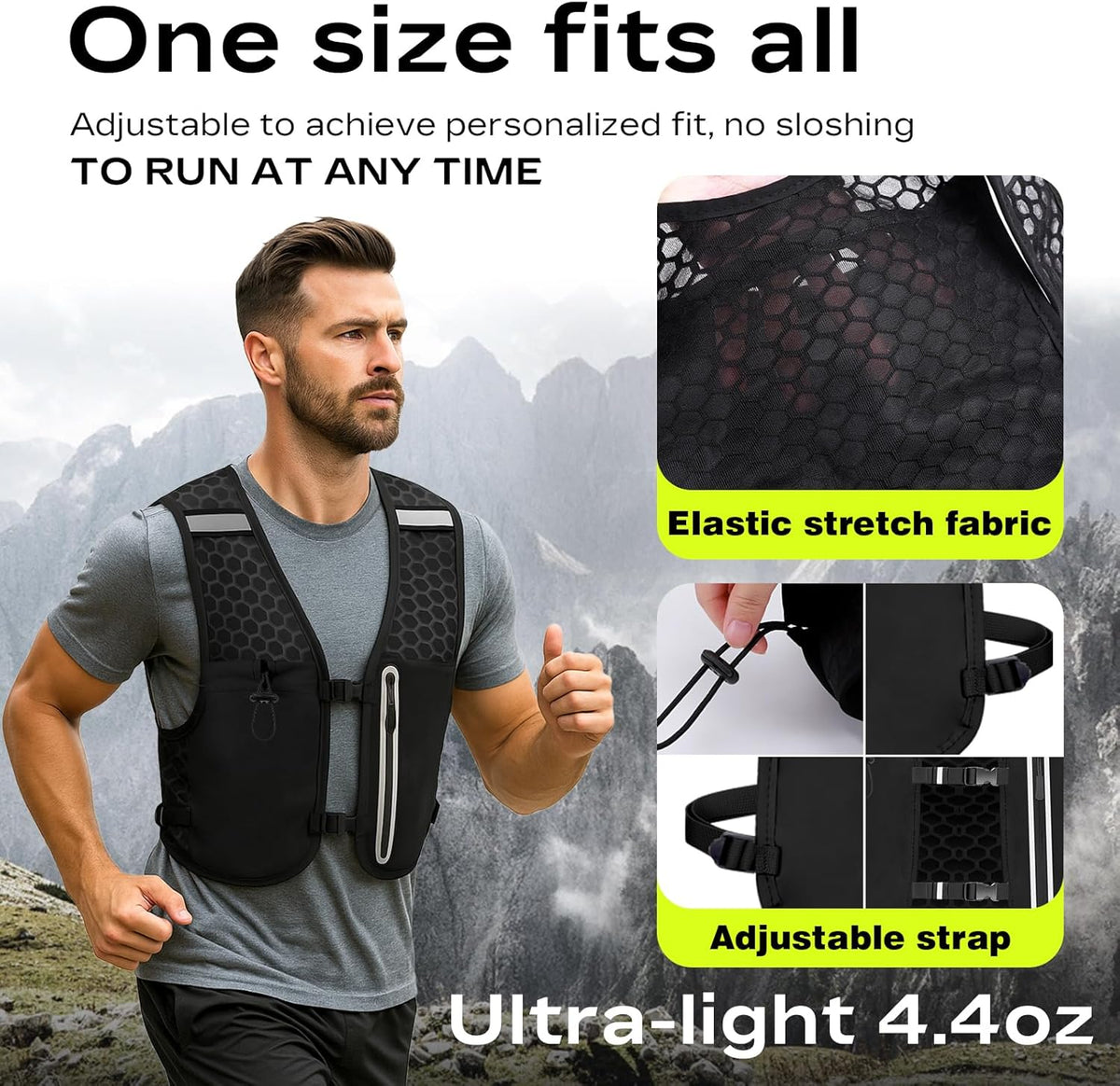 Skiennix Running Vest - Ultra-Lightweight 1.5L Water Bladder | Breathable, Adjustable Straps for Men & Women