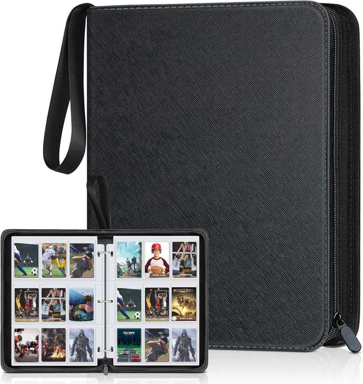 Skiennix 900 Pockets Card Binder - Durable Trading Card Holder Album for Sports & Game Cards (Black)